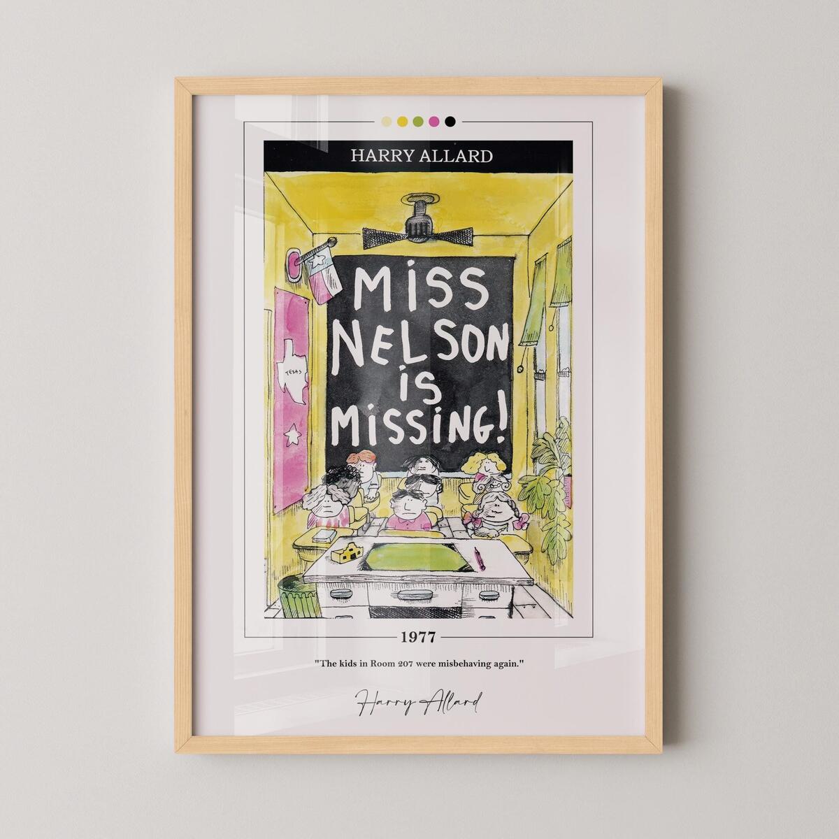 Buy Miss Nelson Is Missing Book Cover Poster Harry Allard Miss Nelson Is Missing Poster Book Posters Canvas Wall Art Book Lover Gift Online In India Etsy