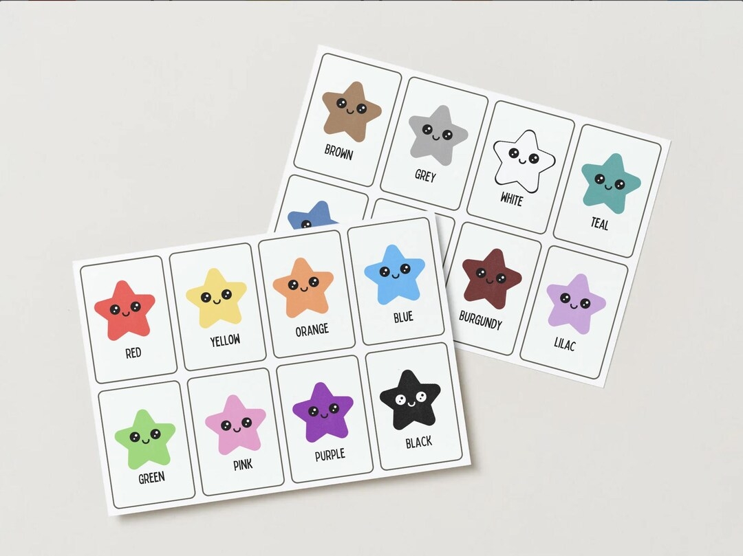 Buy Star Colour Flash Cards Preschool Learning Digital Download Online In India Etsy