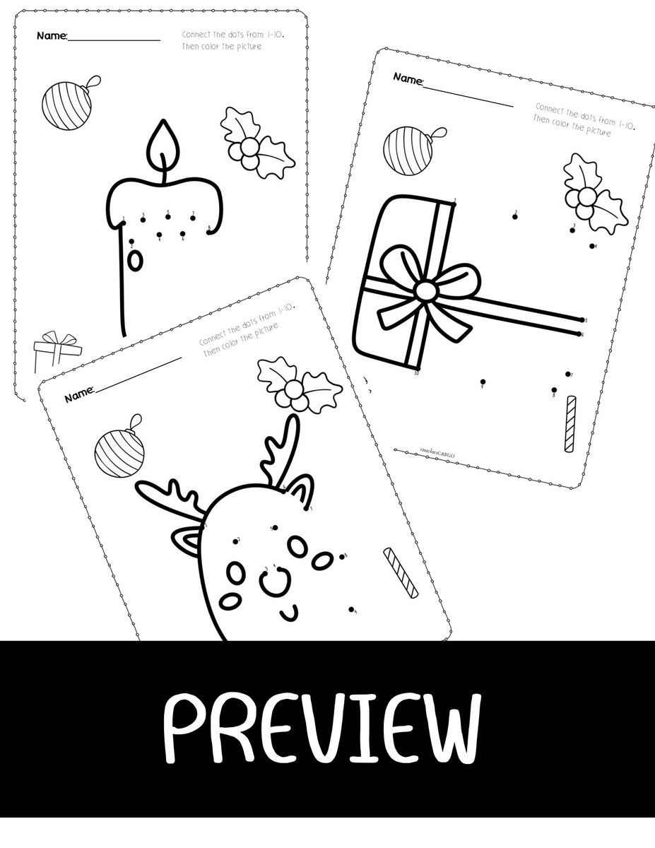 Christmas Dot To Dot Christmas Connect The Dots 1 10 Winter Dot To Dot Made By Teachers