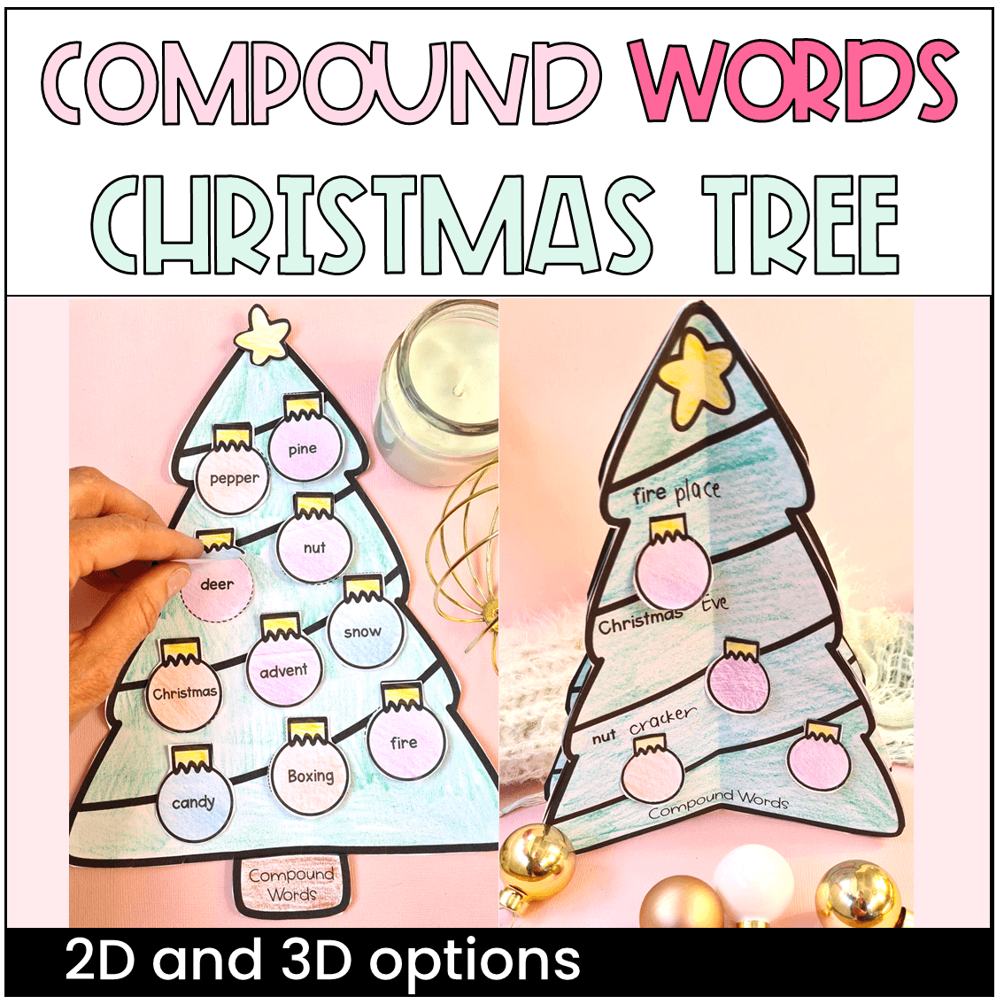 Christmas Tree Compound Words Craft Grammar Activity