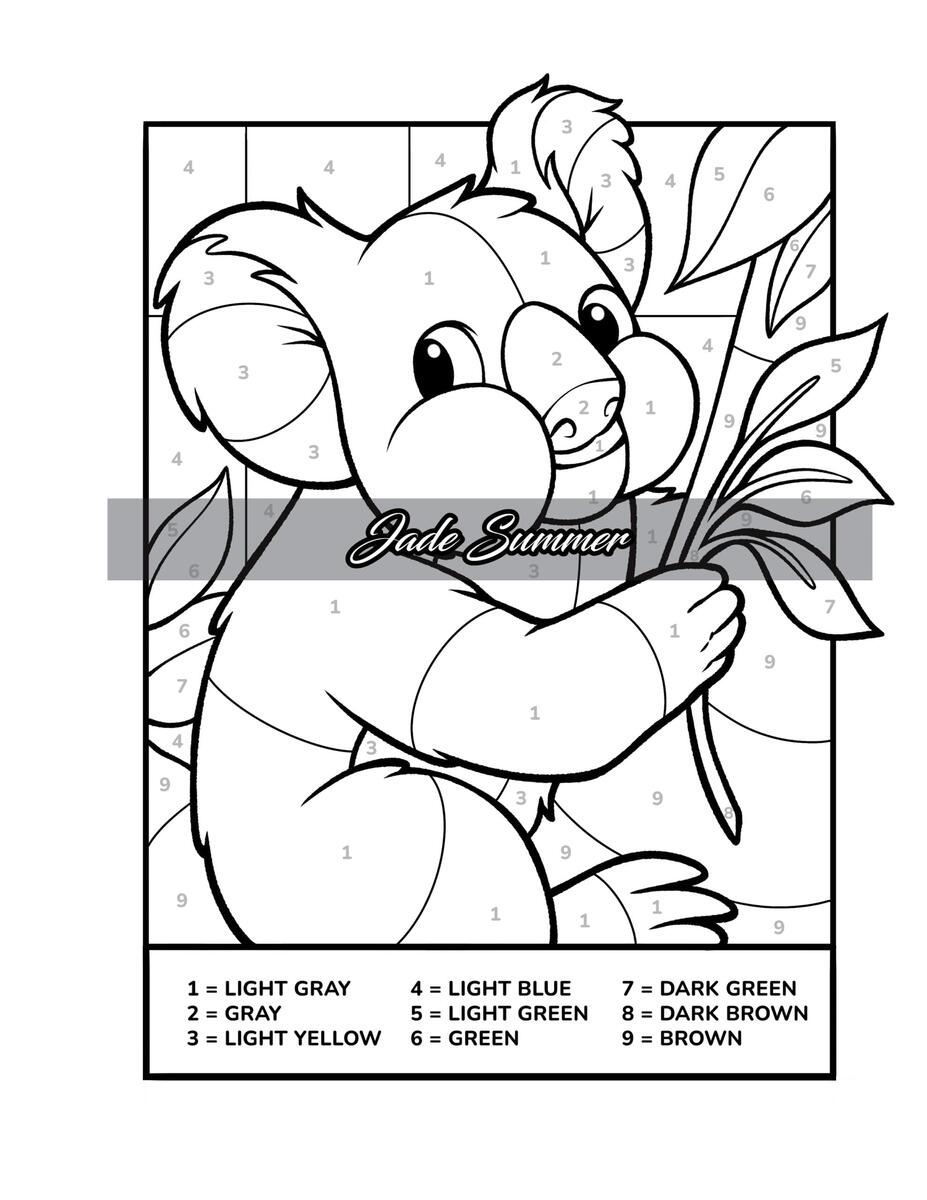 Color By Number Animals For Kids Jade Summer