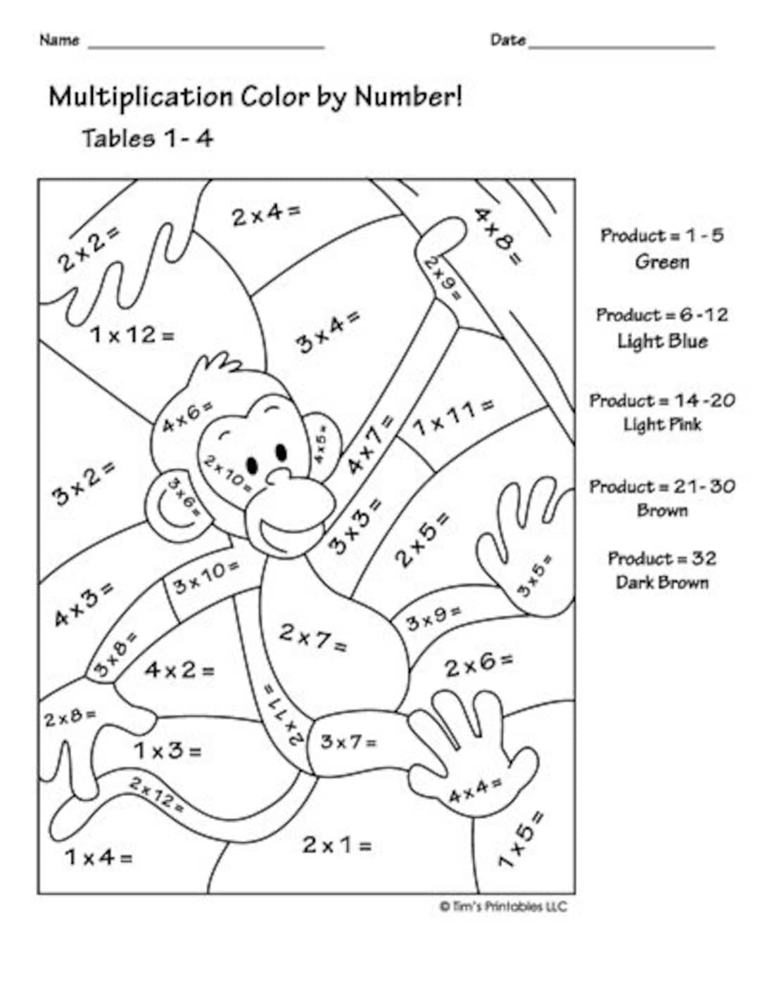 Color By Number Multiplication Worksheets PDF Etsy Halloween Multiplication Color By Number Made By Teachers