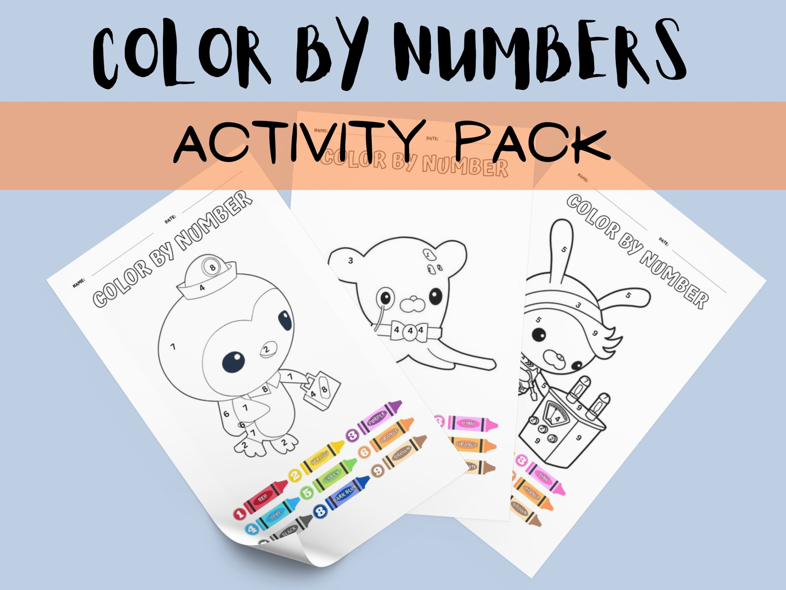 Color By Numbers With The Octonauts Etsy