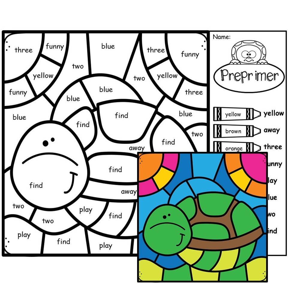 Color By Sight Word Animal Coloring Sheet 2nd Grade Sight Words