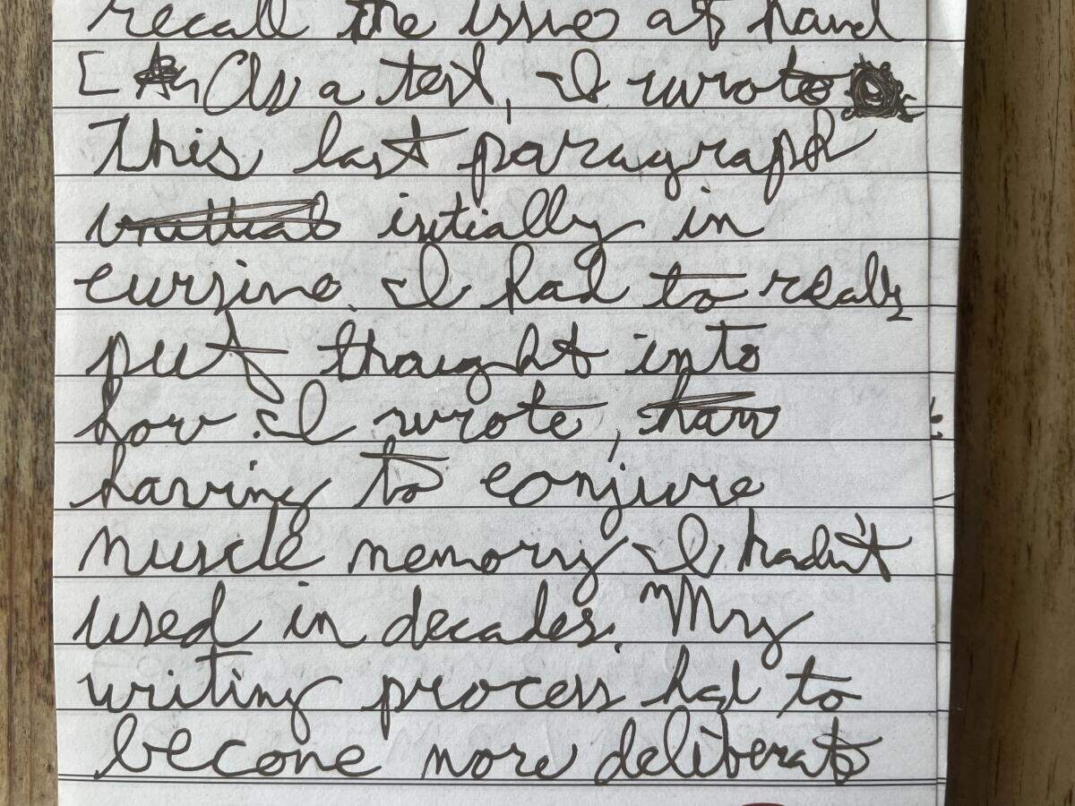 Column Don T Force Kids To Learn Cursive Mine Is Terrible And I M Doing Just Fine Los Angeles Times