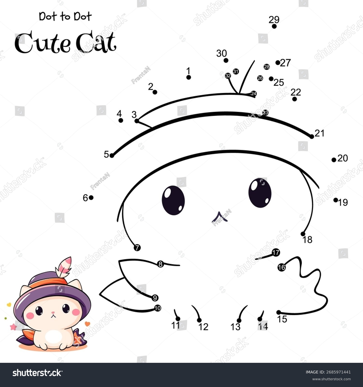 Connect Dots Draw Cute Cat Dot Stock Vector Royalty Free 2685971441 Shutterstock Connect Dots Draw Cute Cat Dot Stock Vector Royalty Free 2685971441 Shutterstock