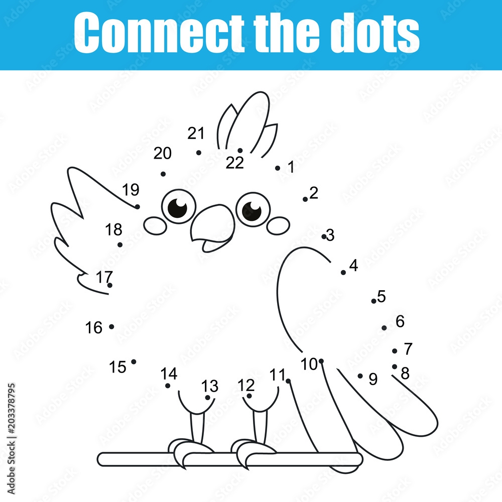 Connect The Dots Children Educational Drawing Game Dot To Dot By Numbers Game For Kids Printable Worksheet Activity For Toddlers With Cartoon Parrot Stock Vector Adobe Stock Connect The Dots Children Educational Drawing Game Dot To Dot By Numbers Game For Kids Printable Worksheet Activity For Toddlers With Cartoon Parrot Stock Vector Adobe Stock