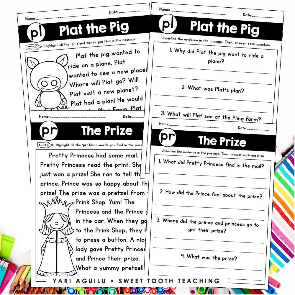 18 Consonant Blends Sentences With Free Worksheets Literacy Learn