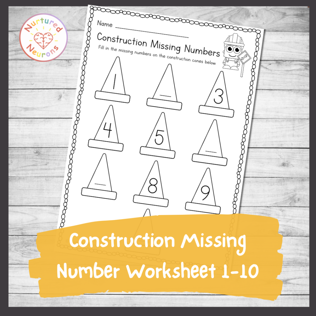 Construction Missing Number Worksheet 1 10 Community Helpers Printable Nurtured Neurons Construction Missing Number Worksheet 1 10 Community Helpers Printable Nurtured Neurons