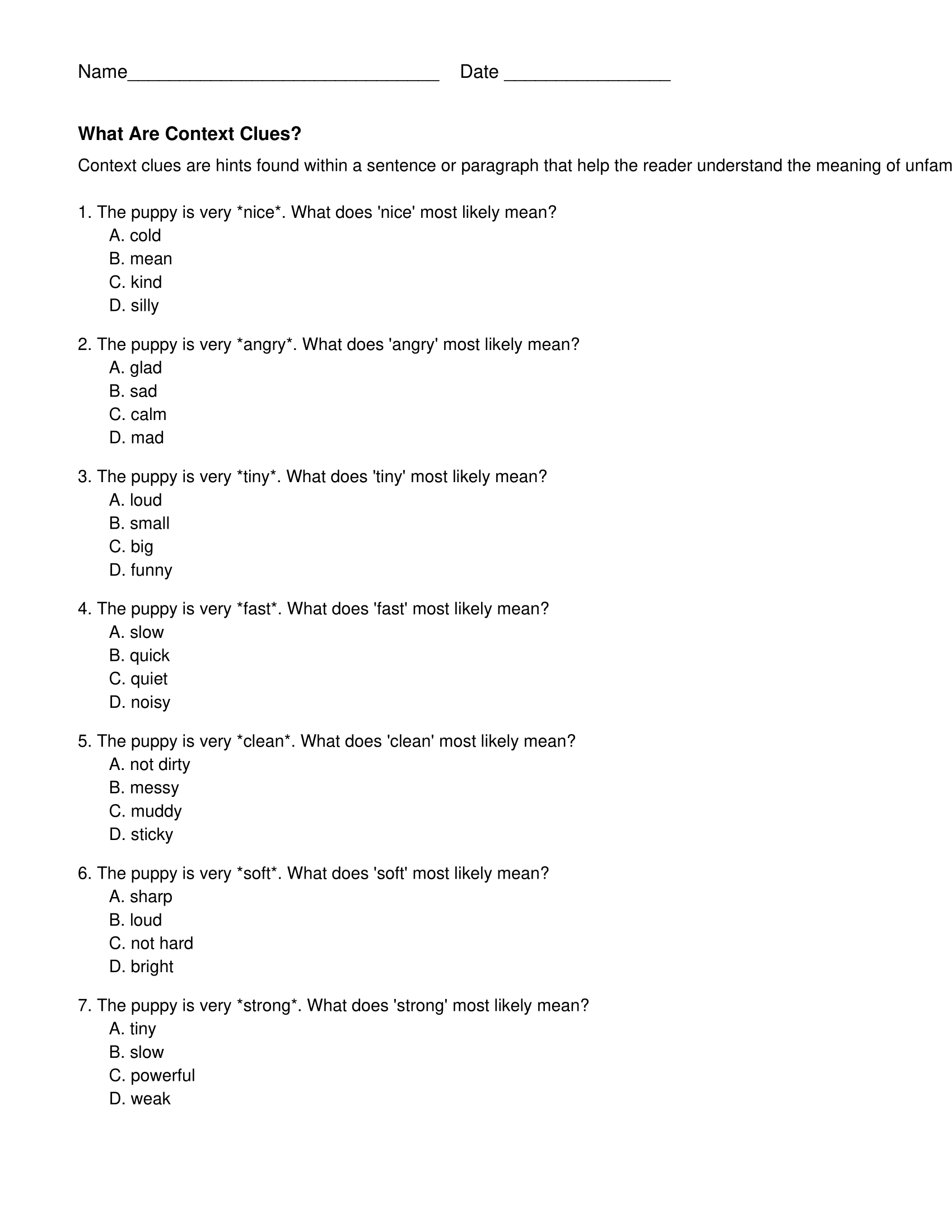 Context Clues Worksheets Third Grade Context Clues Worksheets Context Clues Targeted Practice 2nd 3rd Grade MagiCore
