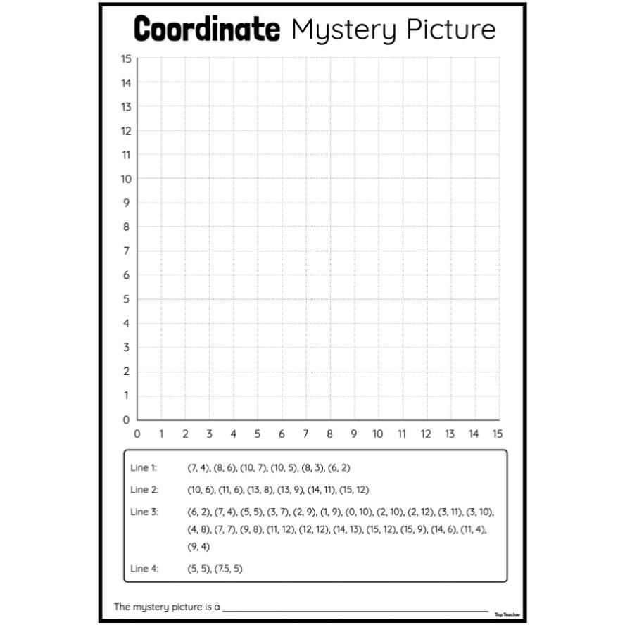 Coordinate Mystery Picture Grid Coordinates Worksheets Top Teacher Coordinate Mystery Picture Grid Coordinates Worksheets Top Teacher