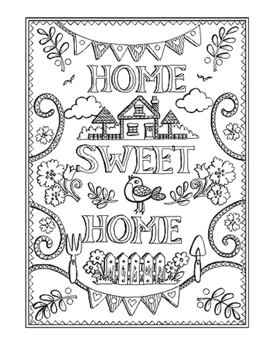 Creative Haven Home Sweet Home Coloring Book Spiral Binding Walmart
