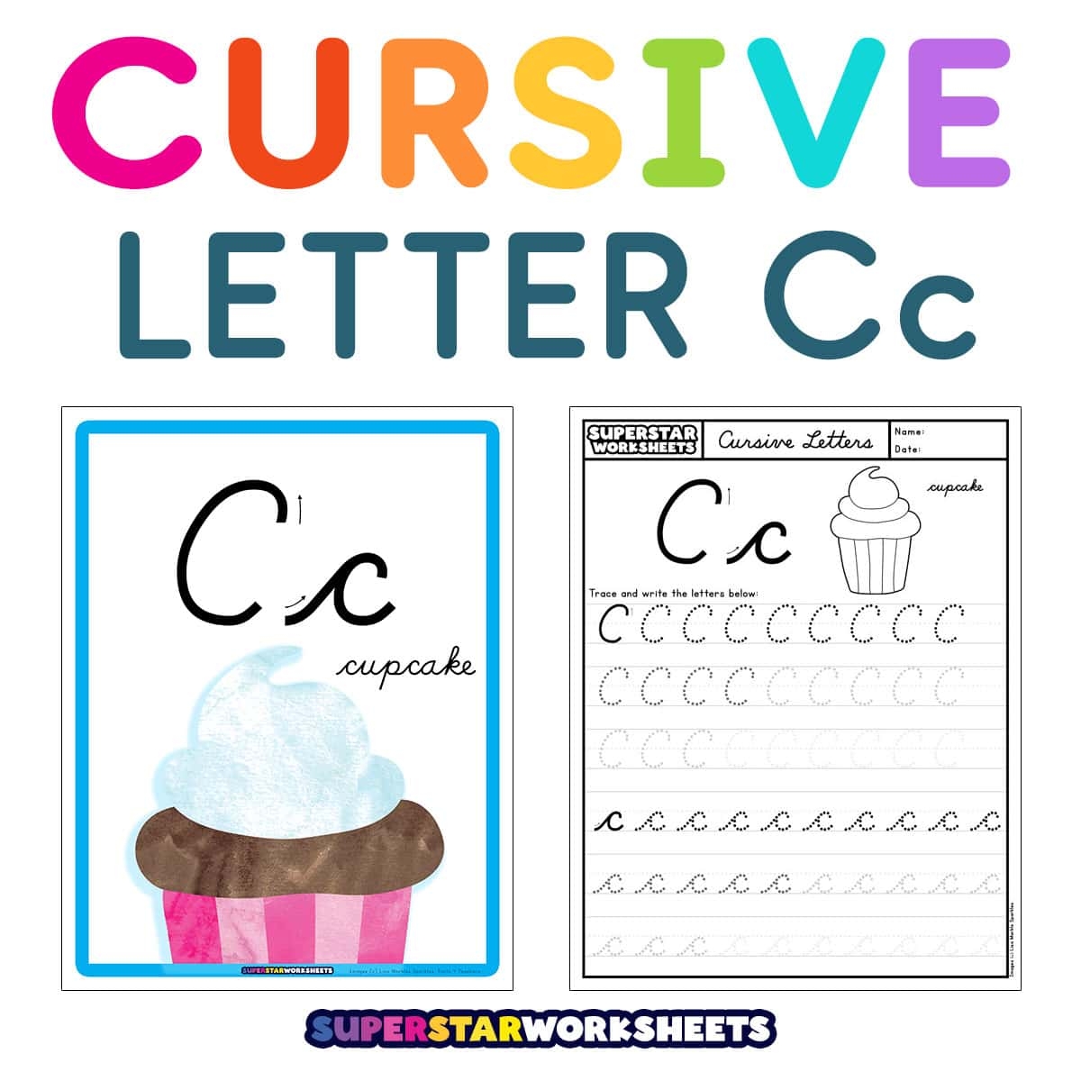 Cursive C Superstar Worksheets Cursive C Superstar Worksheets