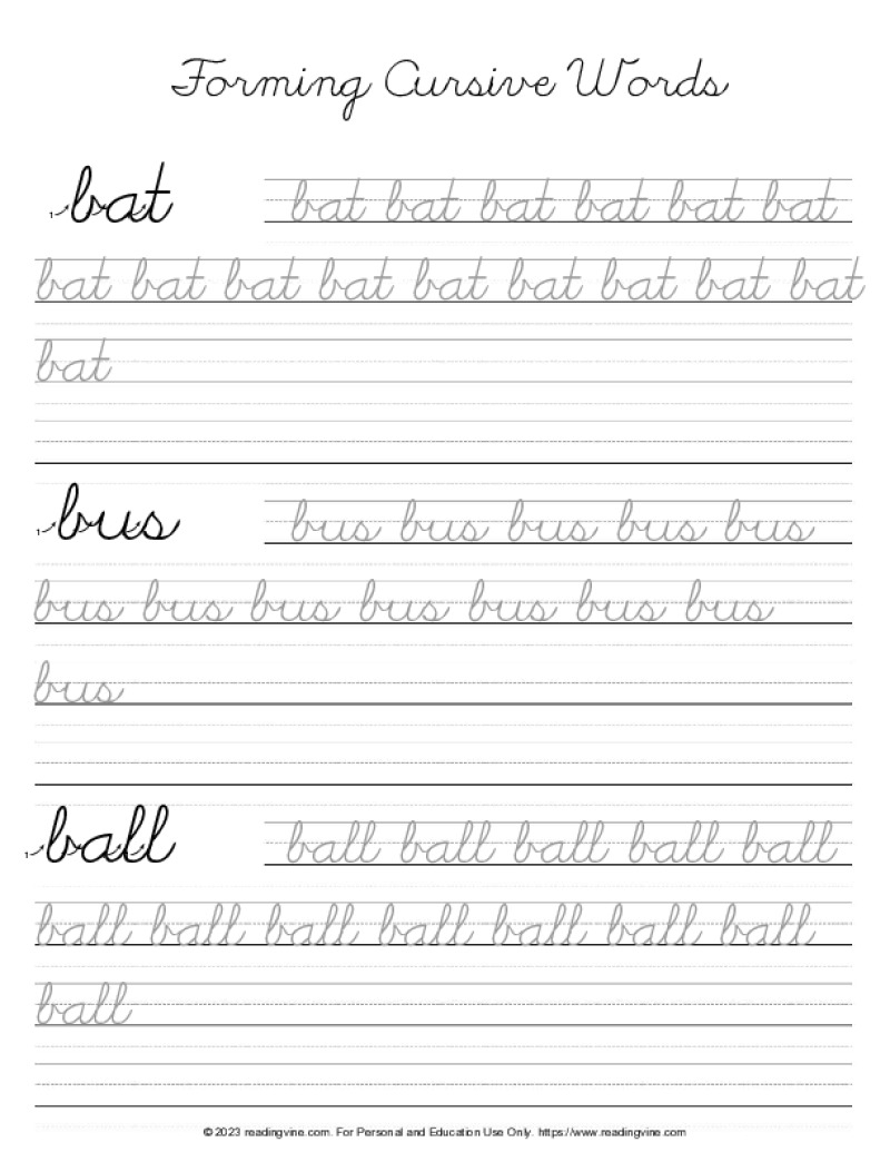 Cursive Writing Letter B ReadingVine