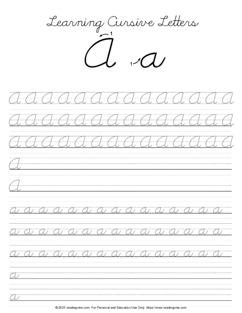 Cursive Writing Practice Sheets PDF ReadingVine Worksheets Library Cursive Writing Practice Sheets PDF ReadingVine Worksheets Library