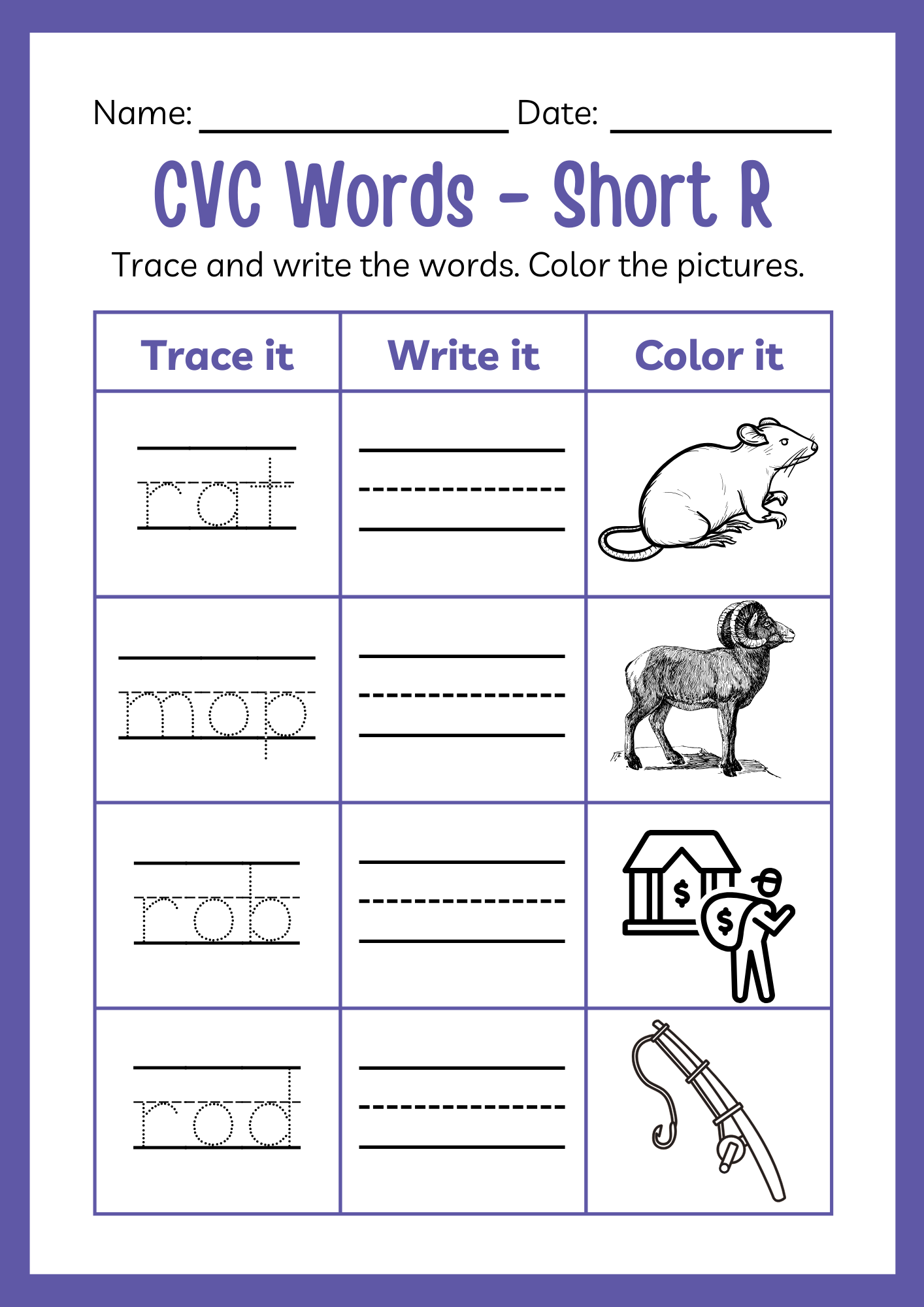 CVC Short Vowel O R W C Worksheet For Kindergarten Reading Made By Teachers CVC Short Vowel O R W C Worksheet For Kindergarten Reading Made By Teachers
