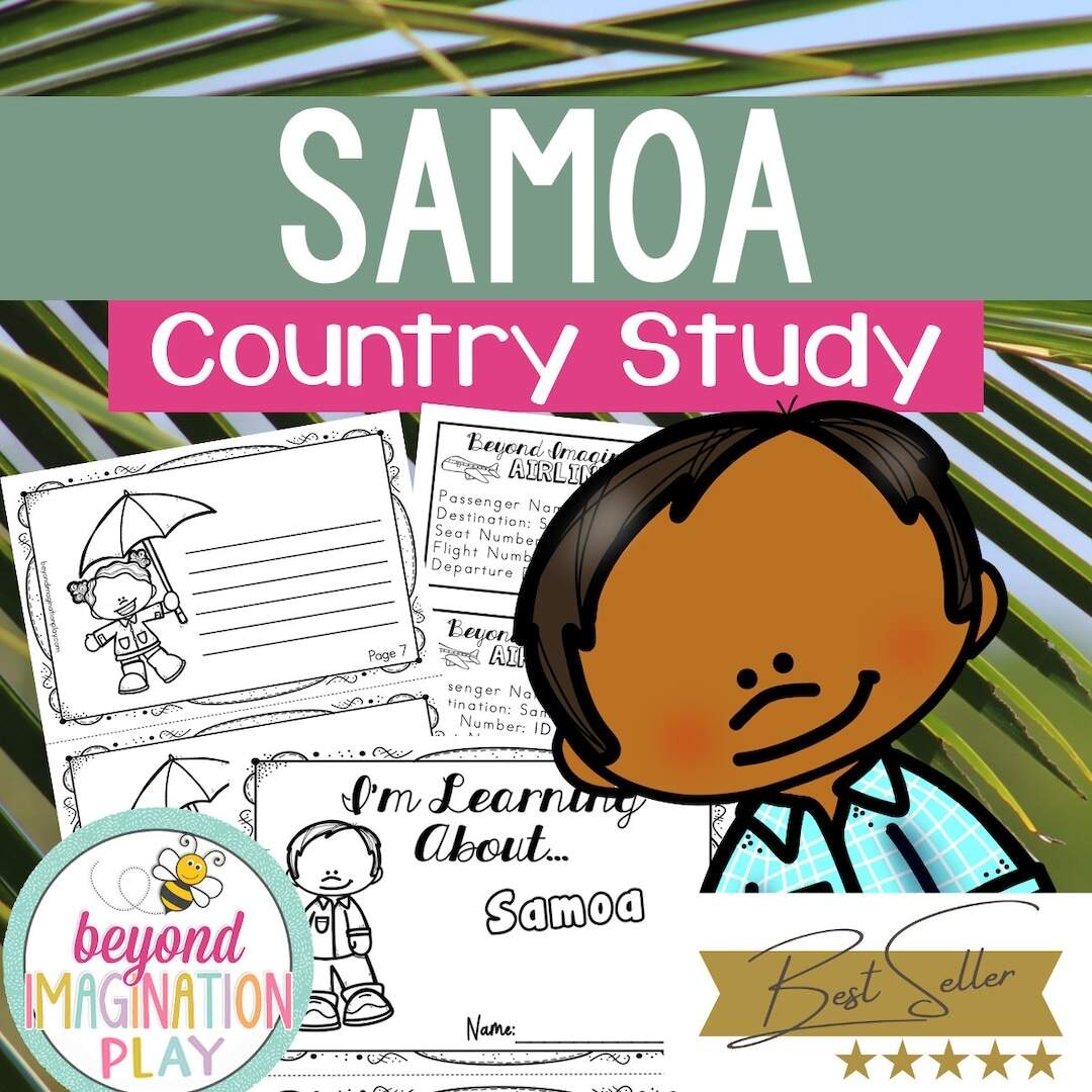 DELUXE Samoa Country Study BEST SELLER Comprehension Activities Play Pretend Instant Digital Download Etsy