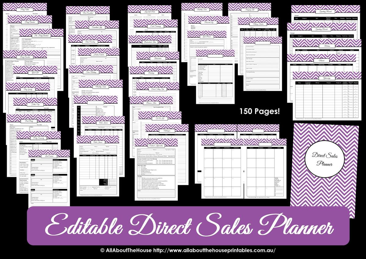 Direct Sales Planner EDITABLE AllAboutTheHouse Printables Direct Sales Planner EDITABLE AllAboutTheHouse Printables
