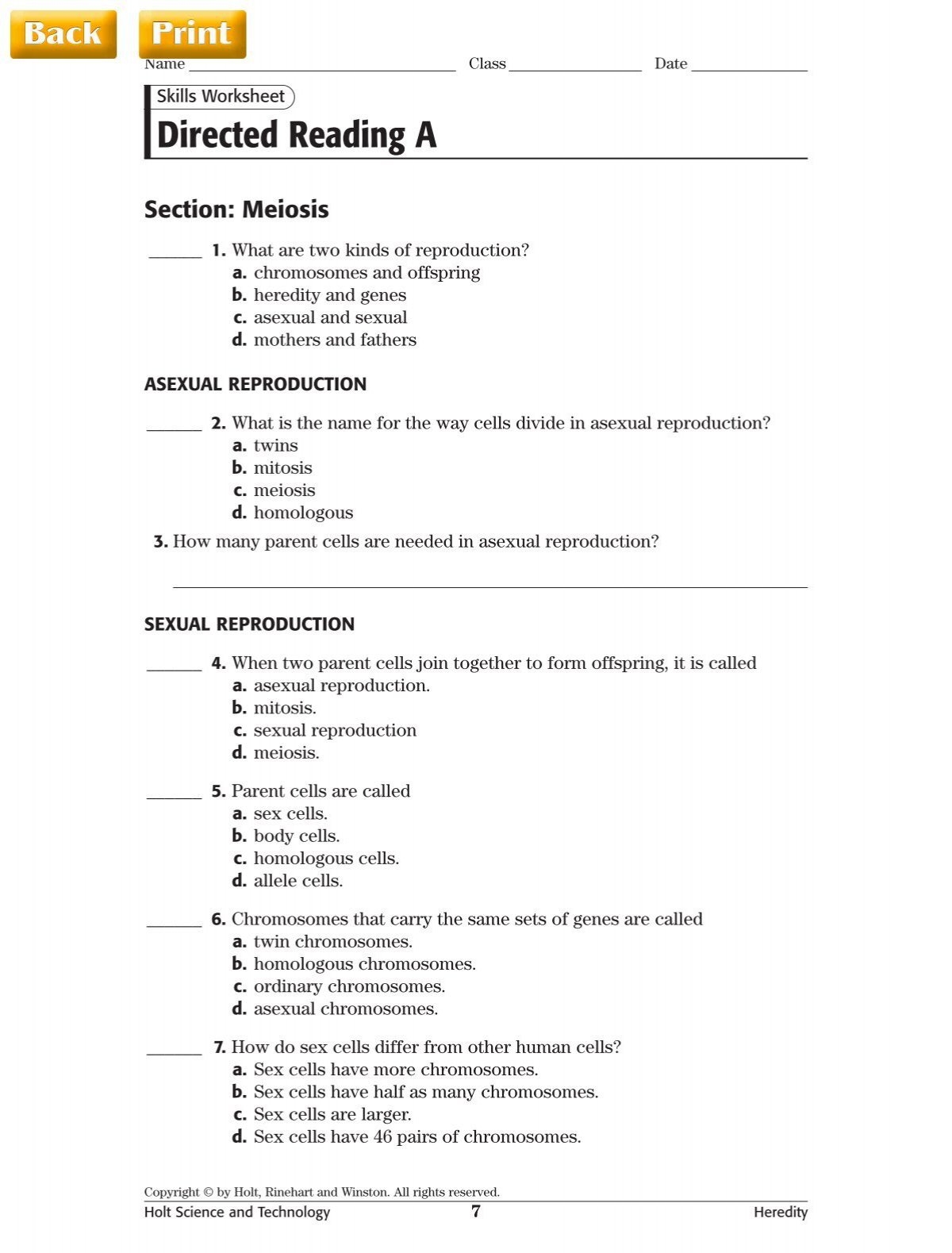Directed Reading A