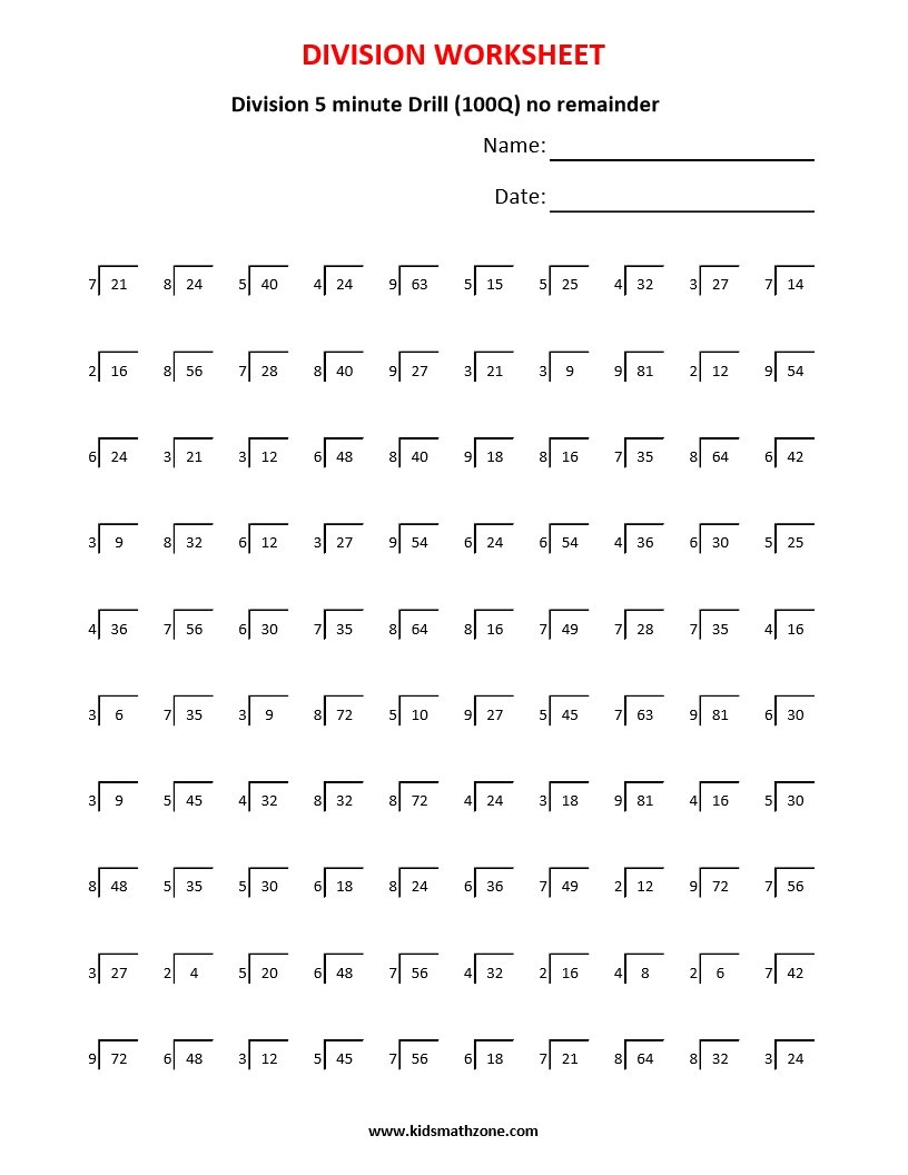 Division 5 Minute Drill Worksheet Worksheets Library Division 5 Minute Drill Worksheet Worksheets Library