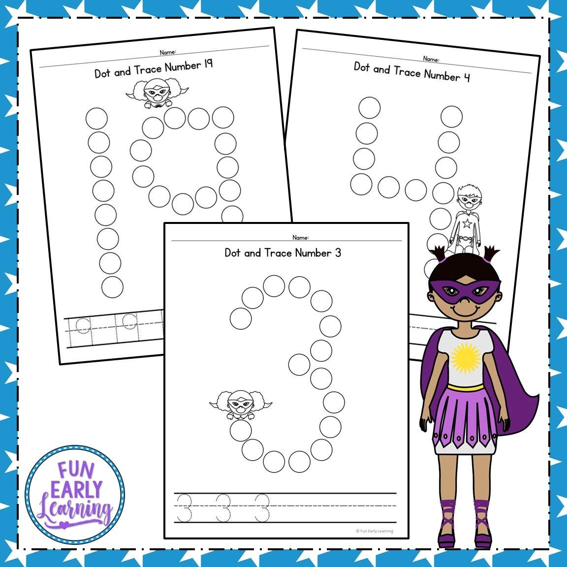 Dot And Trace Numbers With Superheroes Fun Early Learning