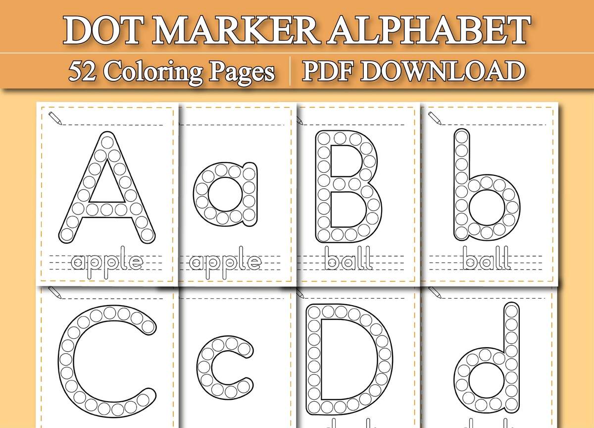 Dot Marker Alphabet Coloring Pages Uppercase Lowercase PDF Download Etsy Dot Marker Alphabet Coloring Pages Uppercase Lowercase PDF Download Etsy