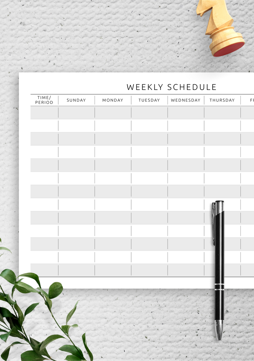 Download Printable Weekly Schedule Template Landscape View PDF Download Printable Weekly Schedule Template Landscape View PDF