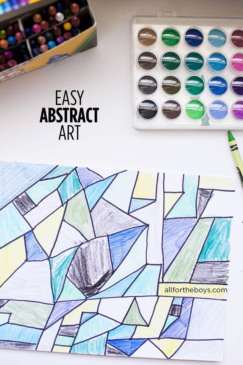 Easy Abstract Art Great Idea For Older Kids Too All For The Boys