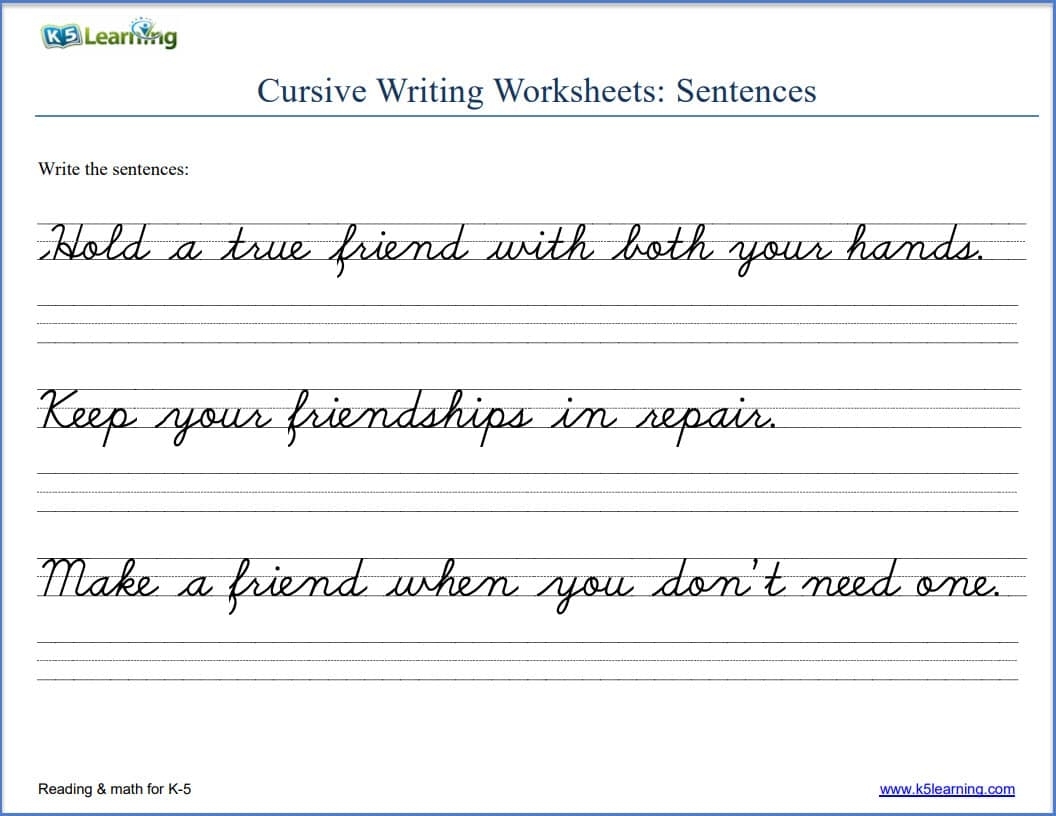 Easy Cursive Practice Sentences For 4Th Graders CursiveRevival Easy Cursive Practice Sentences For 4Th Graders CursiveRevival