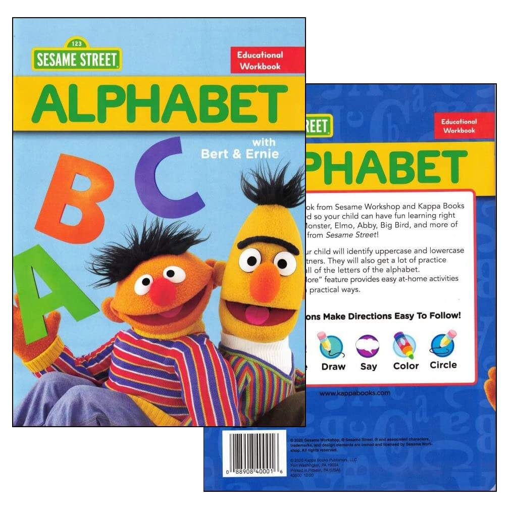 Educational Workbooks Bundles For Kids With Learning The Alphabet Numbers Colors Letter Sounds Pack Of 4 Sesame Street Includes Assorted Flashcards Amazon Sg Toys