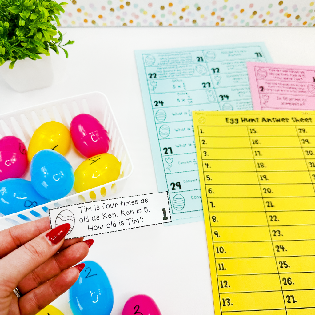 Engage Students With An Exciting Classroom Easter Egg Hunt Review The Meaningful Teacher Classroom Egg Hunt Ideas For Math And Language Arts Life Between Summers