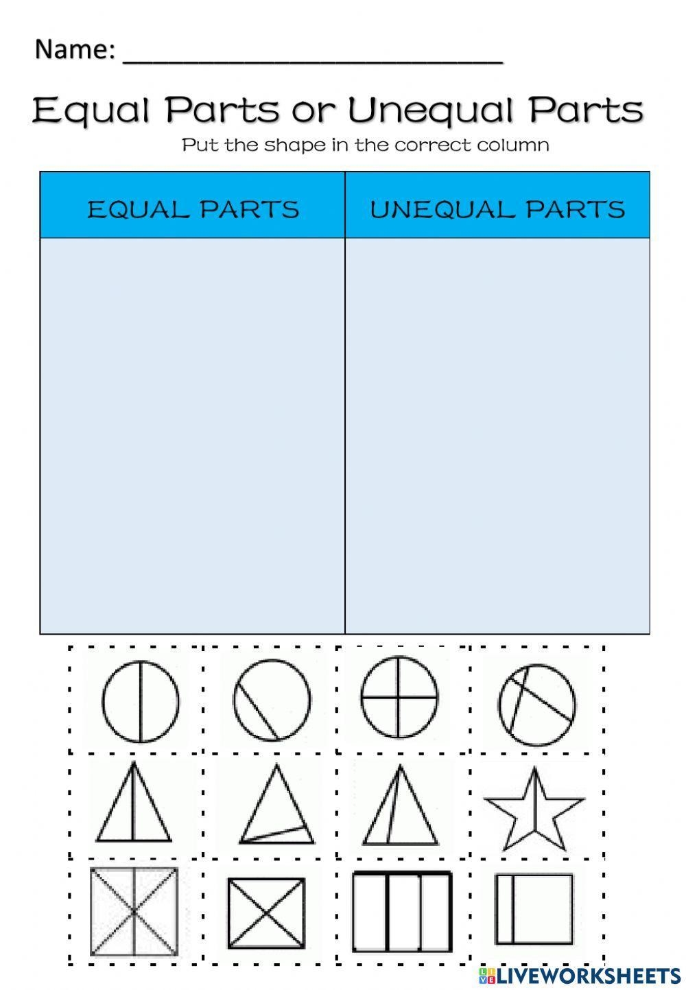 Equal And Unequal Parts Worksheet Worksheets Library Equal And Unequal Parts Worksheet Worksheets Library