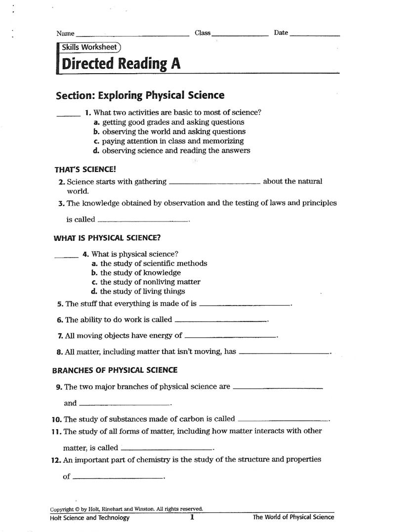 Exploring Physical Science Worksheet Craig Fisher Library Worksheets Library Integration Enrichment Resources Holt Science Spectrum 2001 A Paperback 9780030555985 EBay