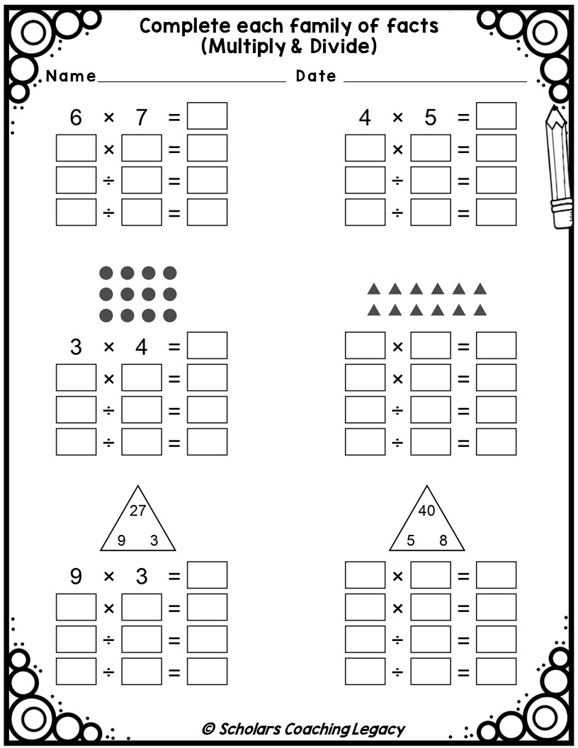 Division Facts Worksheets