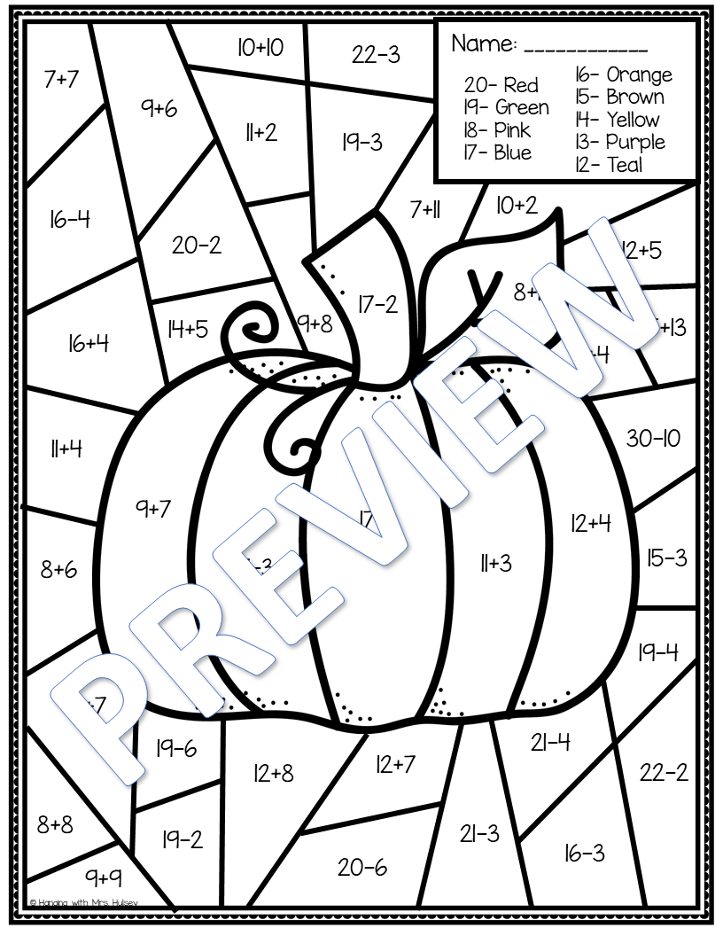 Addition Color By Number Worksheets Nature Inspired Learning