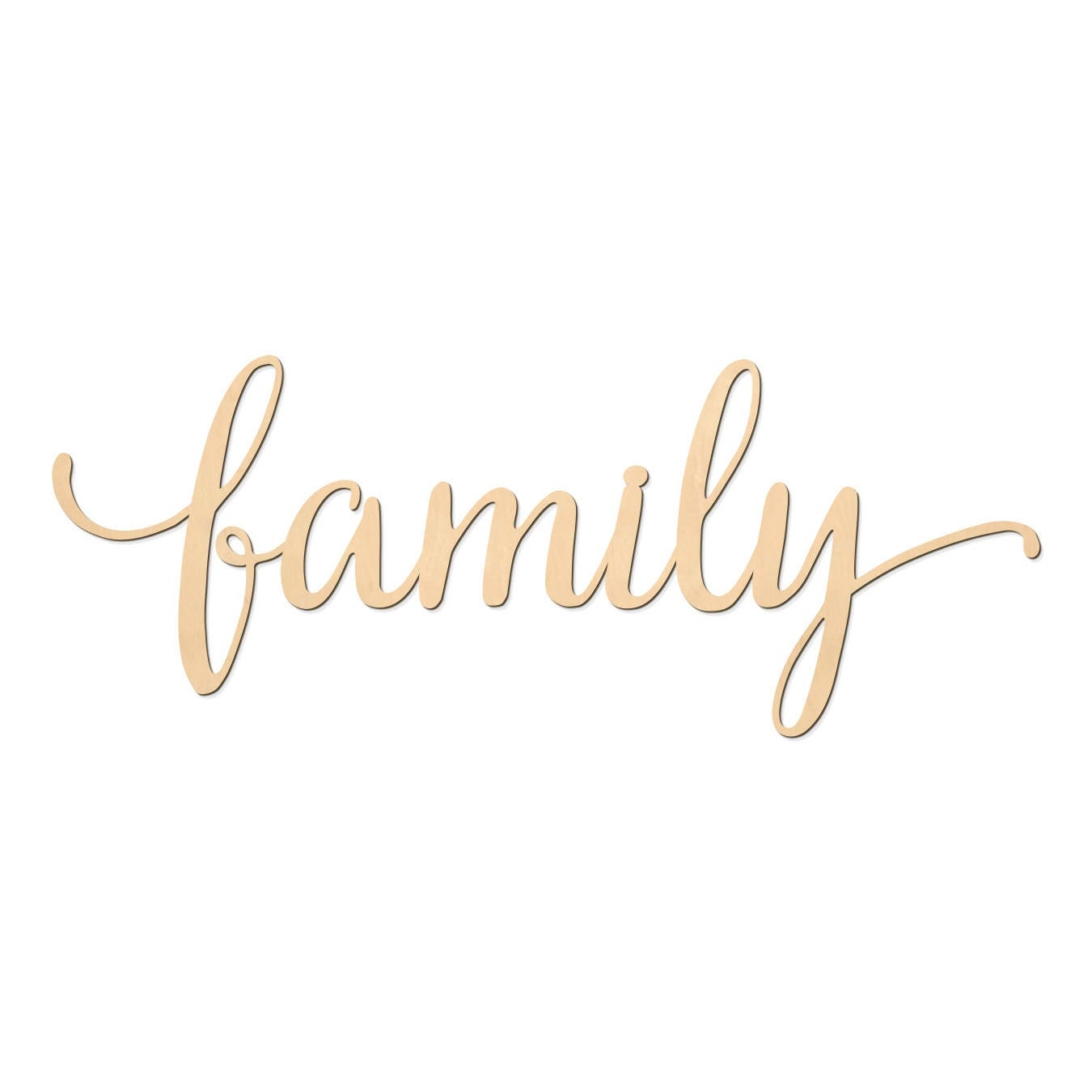 Family Script Word Wood Sign Wooden Words Sign Art Rustic Cursive Word Room Decoration Wall Hanging Laser Cut Unfinished Wood 3003 Etsy