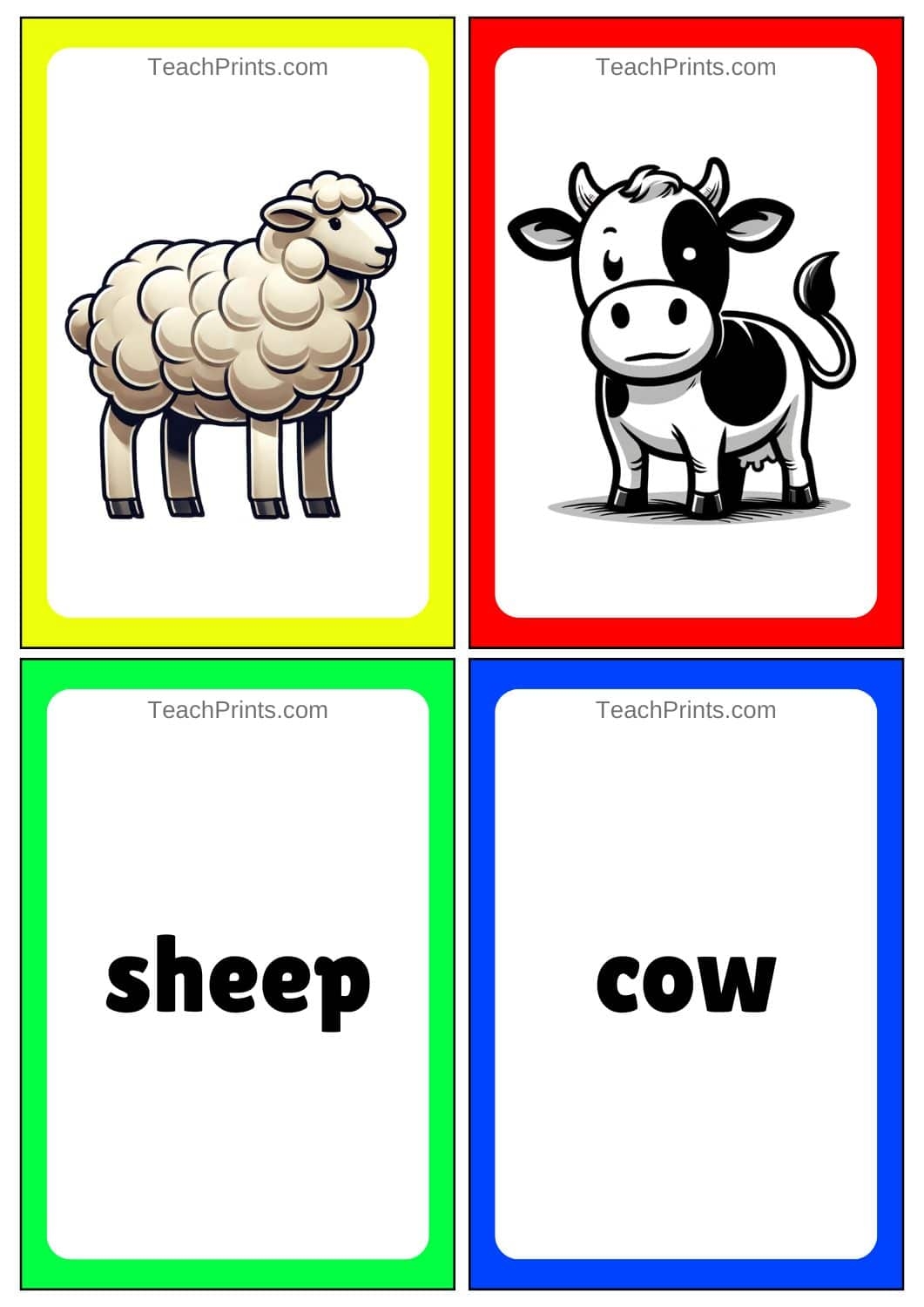 Free Animal Flashcards To Customize And Print Canva