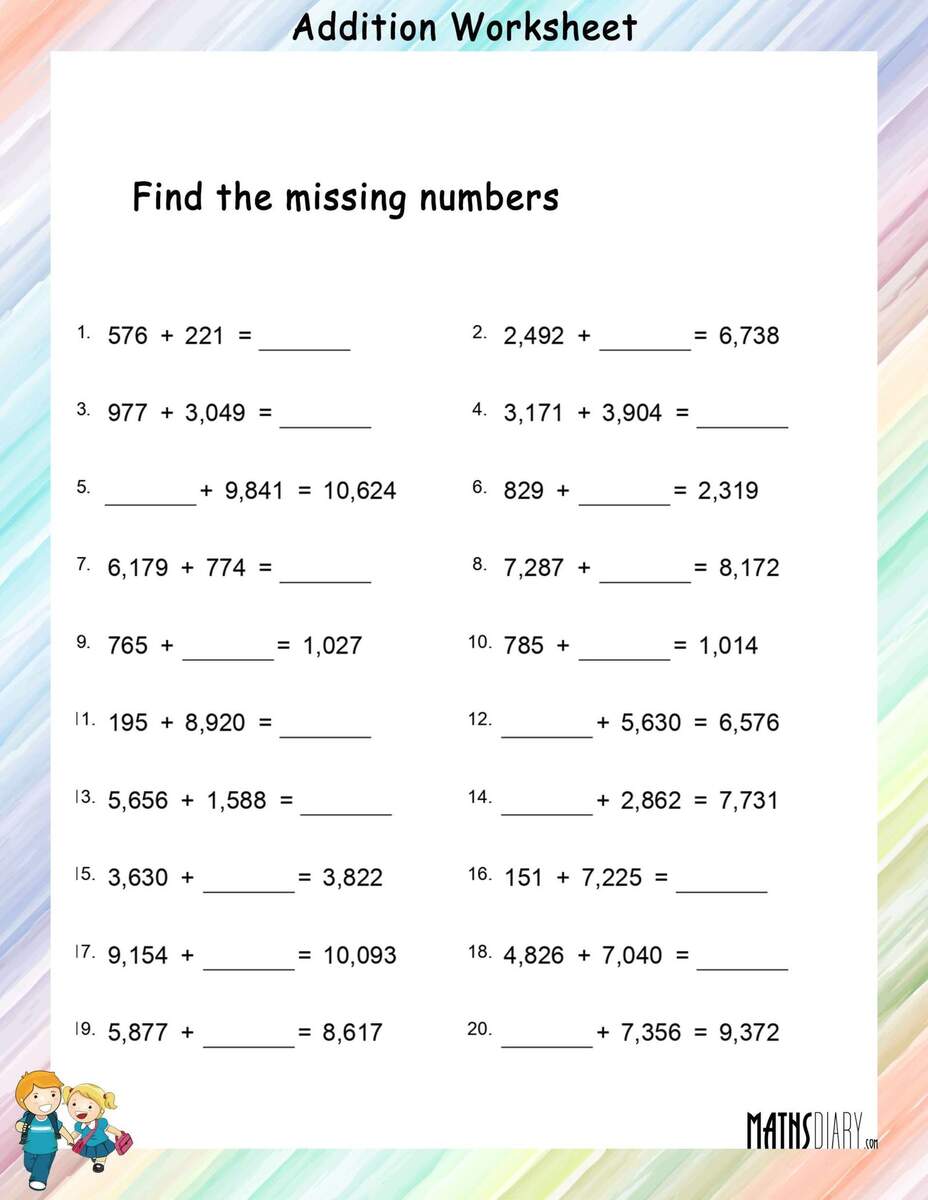 Find The Missing Number In Addition Worksheets Math Worksheets MathsDiary Find The Missing Number In Addition Worksheets Math Worksheets MathsDiary
