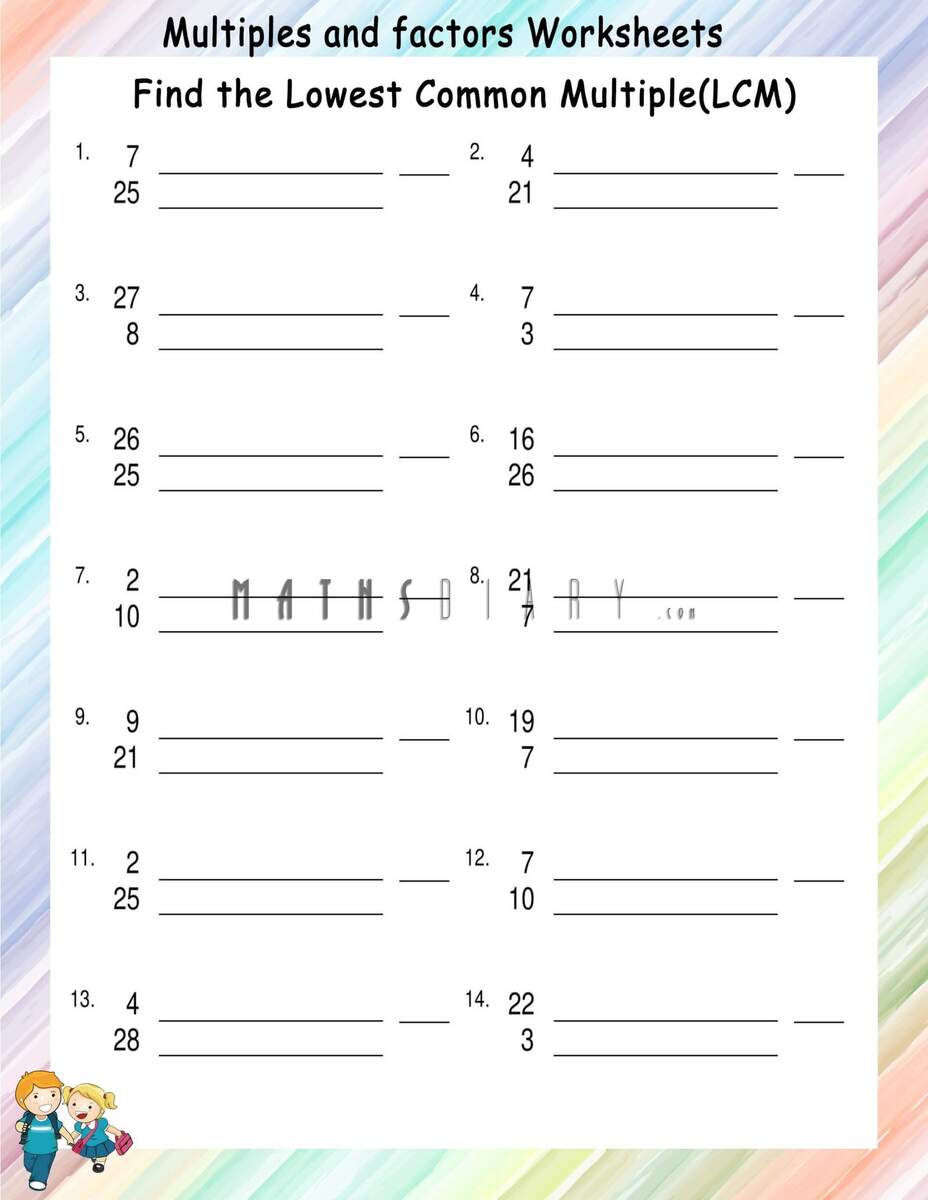 Finding Lowest Common Multiples Worksheets Math Worksheets MathsDiary