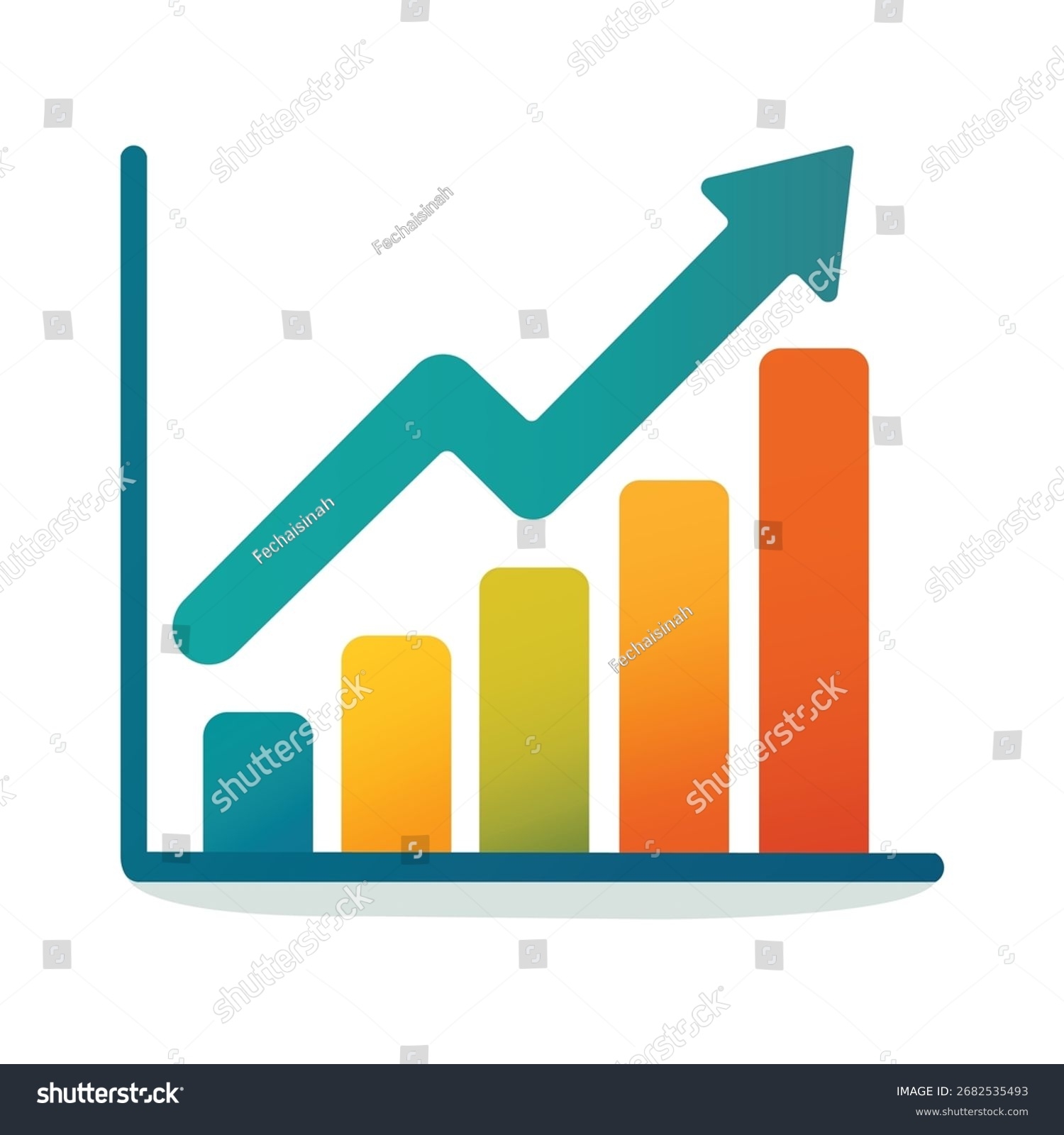 Flat Vector Illustration Colorful Growth Chart Stock Vector Royalty Free 2682535493 Shutterstock