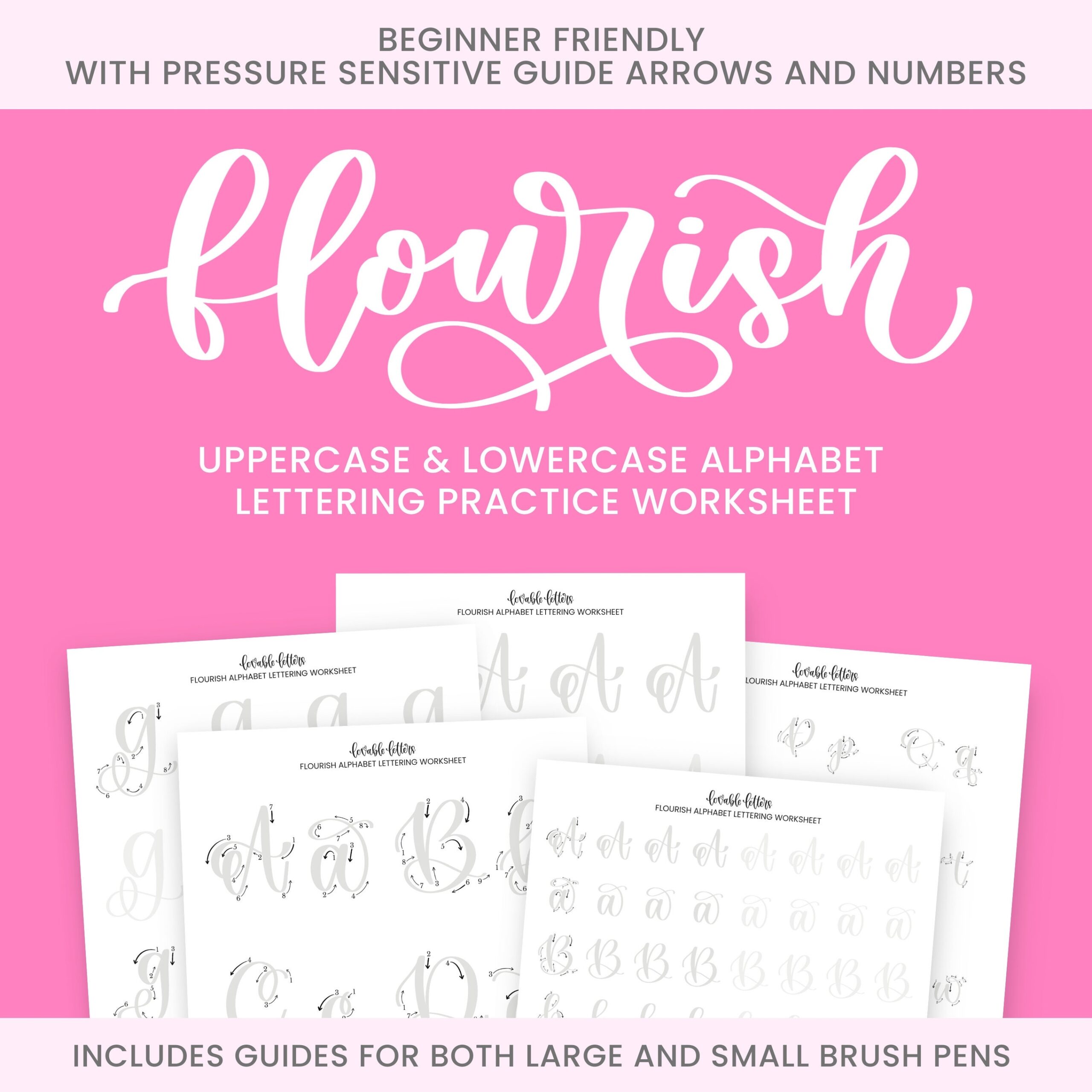 Flourish Alphabet Lettering Worksheet Learn To Letter Lettering Beginners Lettering Calligraphy Guide Lettering Practice Etsy Singapore