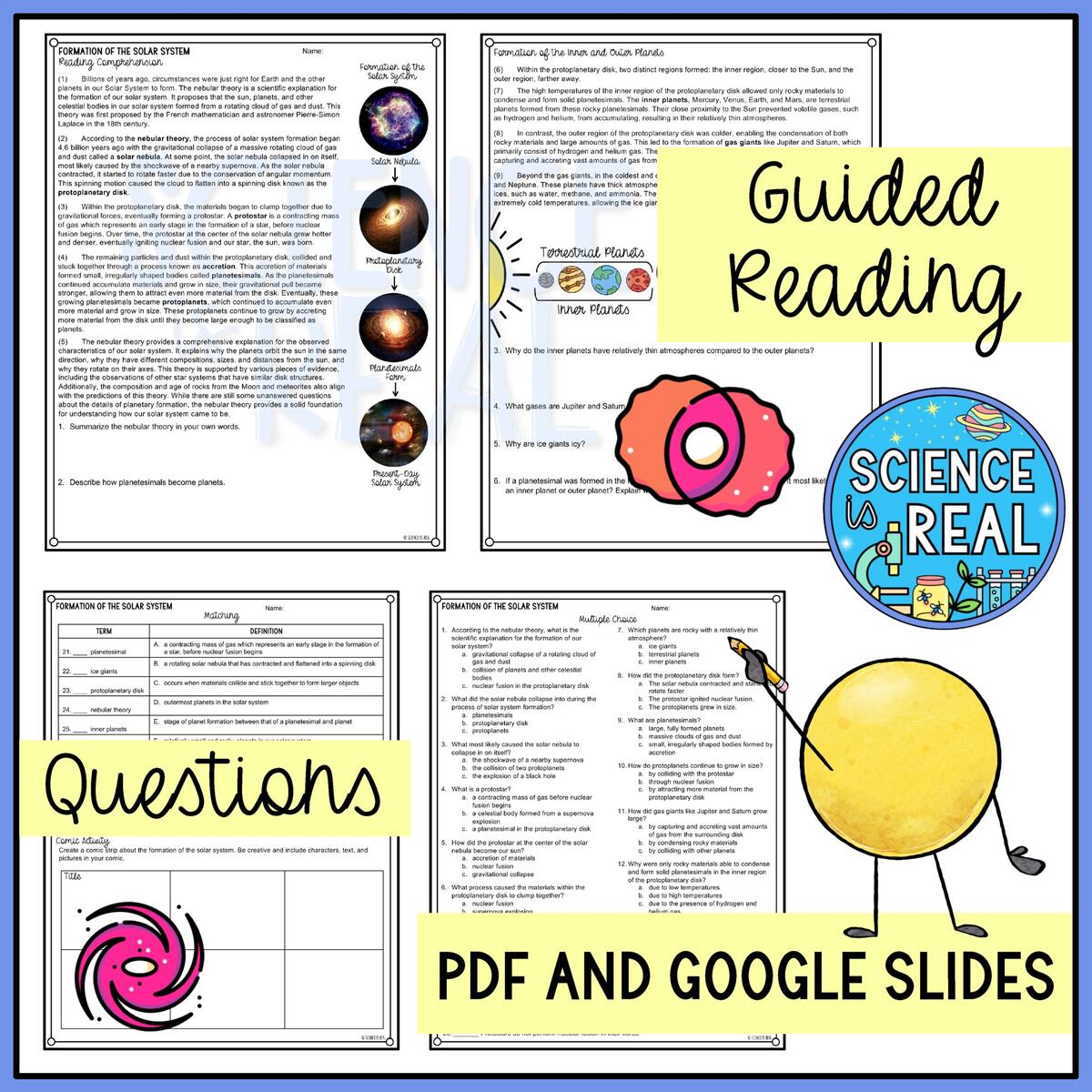 Formation Of The Solar System Reading Comprehension Classful