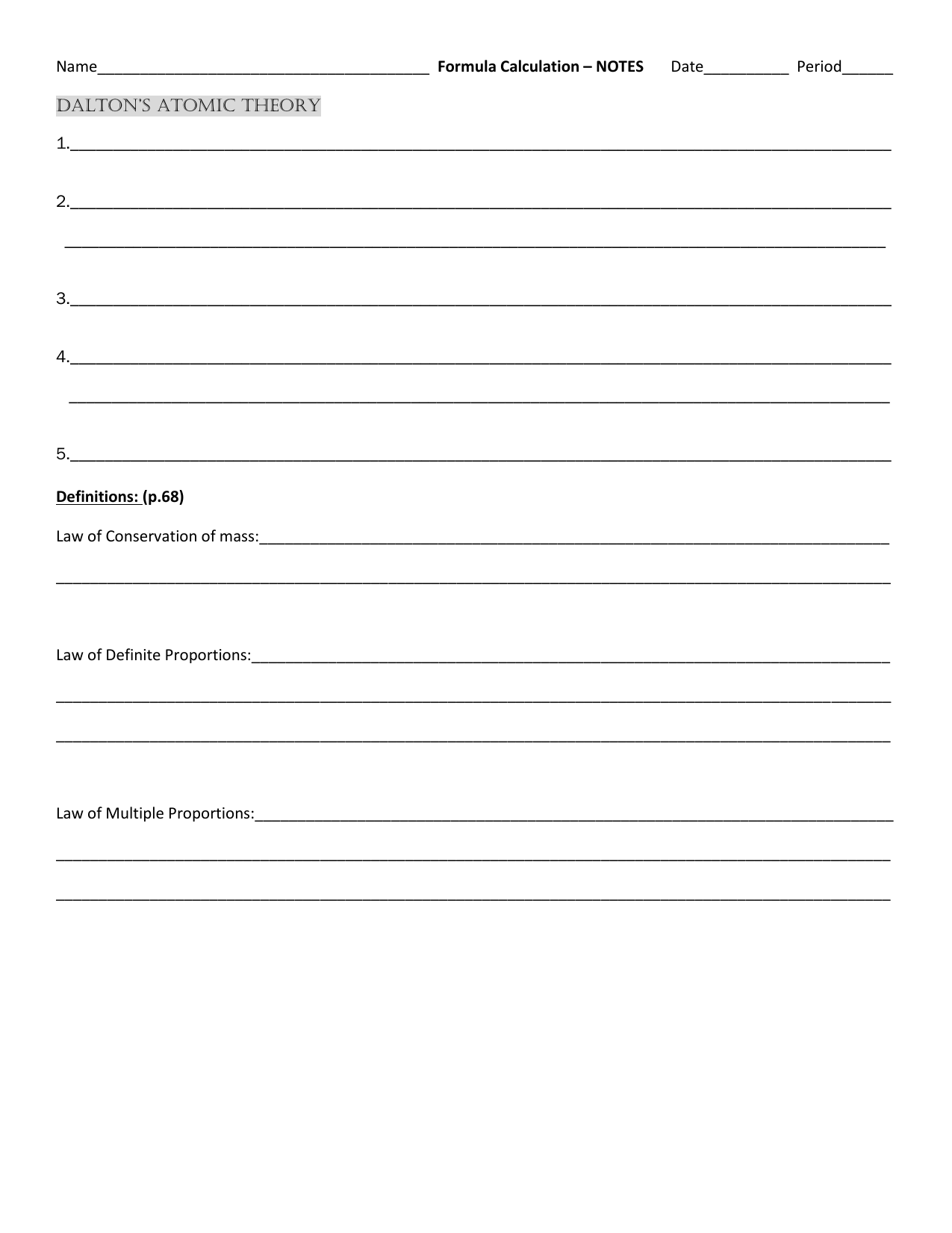 Formula Calculations Molar Mass Empirical Formula Notes
