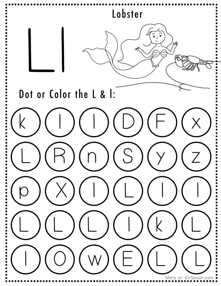 Letter L Alphabet Activity Worksheet Doozy Moo
