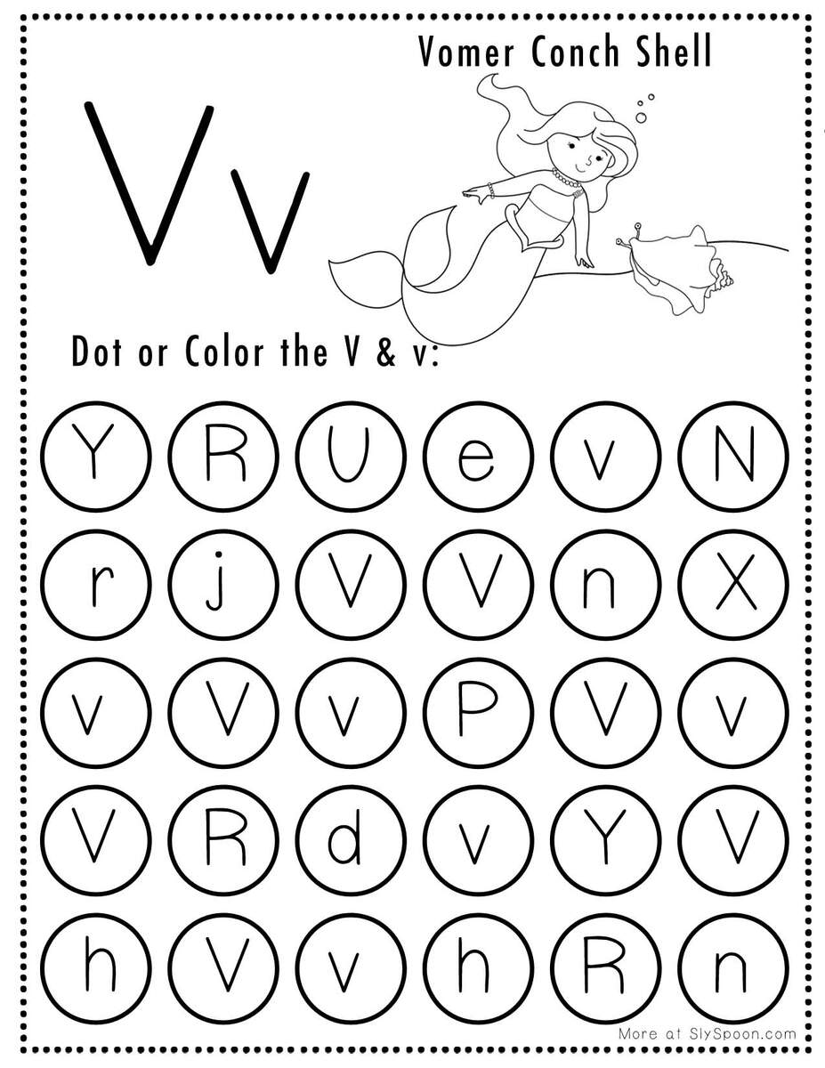 Letter V Worksheets For Preschool Free Printable