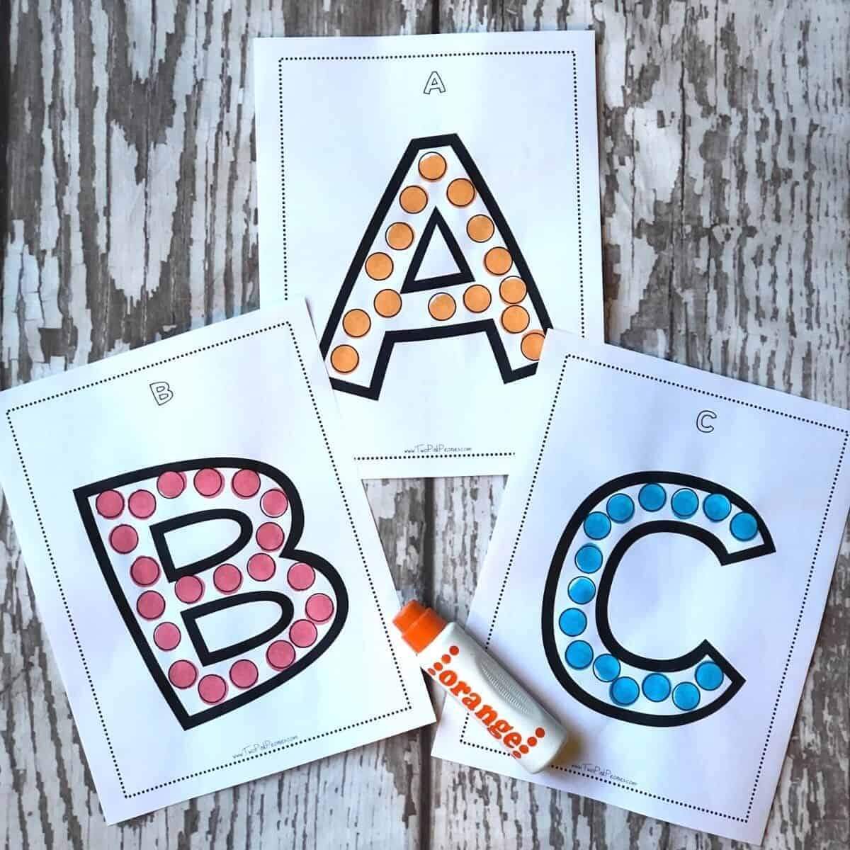 Free Alphabet Dot Marker Printable INSTANT Download ABC For Dot Marker Coloring Pages