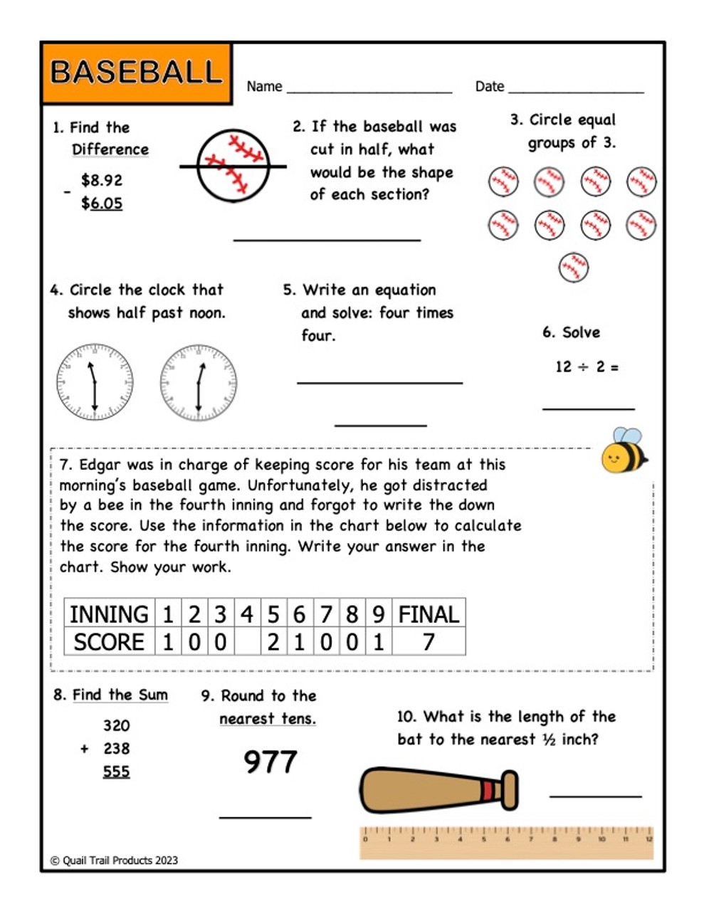 Free Baseball Math Worksheet Download Free Baseball Math Worksheet Png Images Free Worksheets On Clipart Library