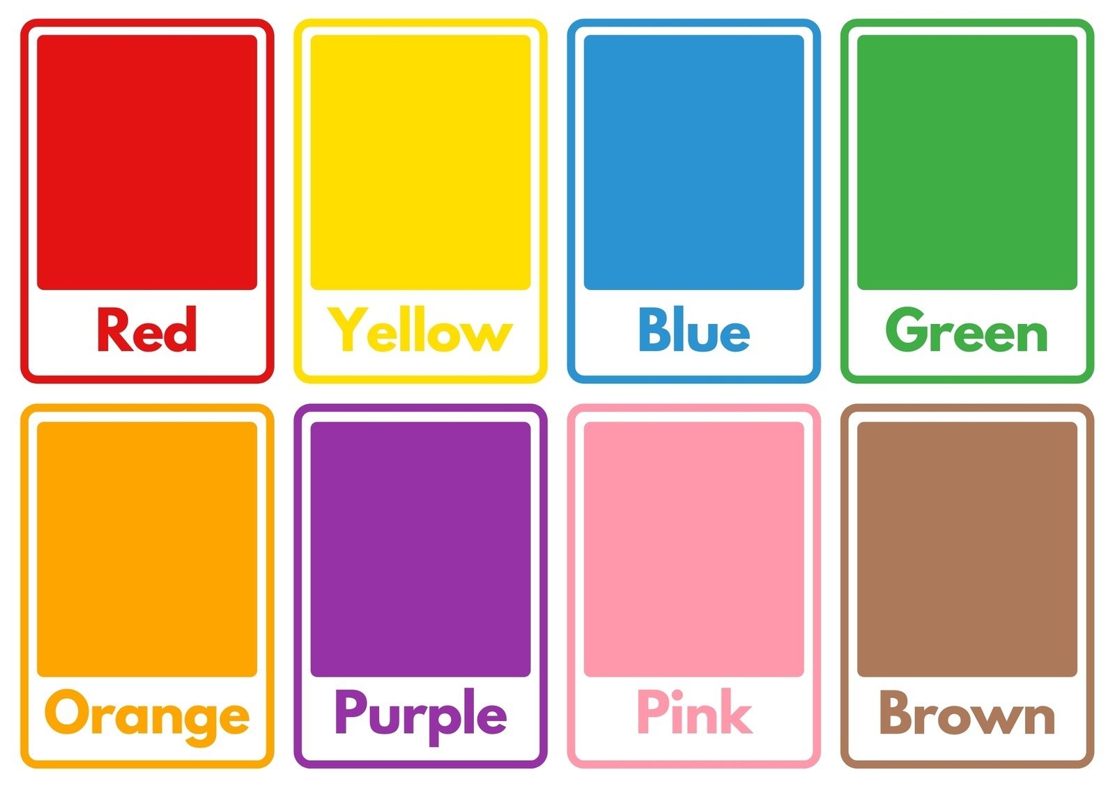 Colors Flashcards Free And Printable Teach Prints