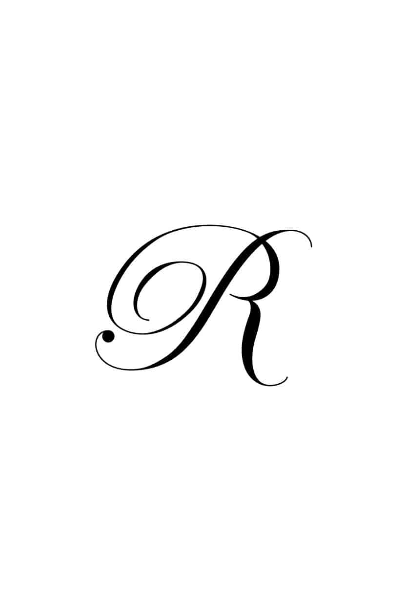 Free Cursive Letters Printable Royal Fancy Capital R