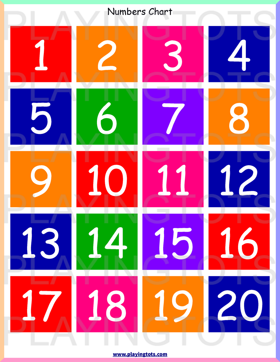 Standard Charts For Preschool Kids Math Fun Worksheets